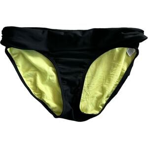 EUC Fuchia Athleta Bikini Bottoms Fold Over Waistband Moderate Coverage Size SM